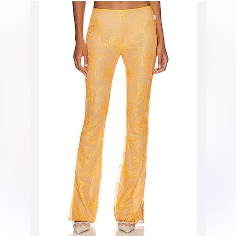 Loba carmen Corset Top pants set lilac Orange flares lace outfit 2 pc Revolve S - Picture 4 of 16